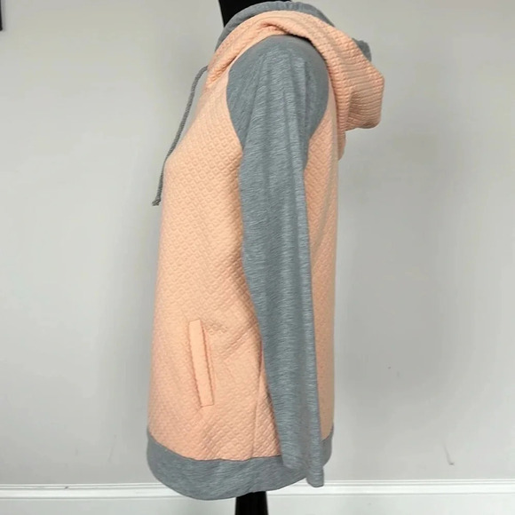 Asymetrical Pink and Grey Hoodie Sz SM - Picture 3 of 5